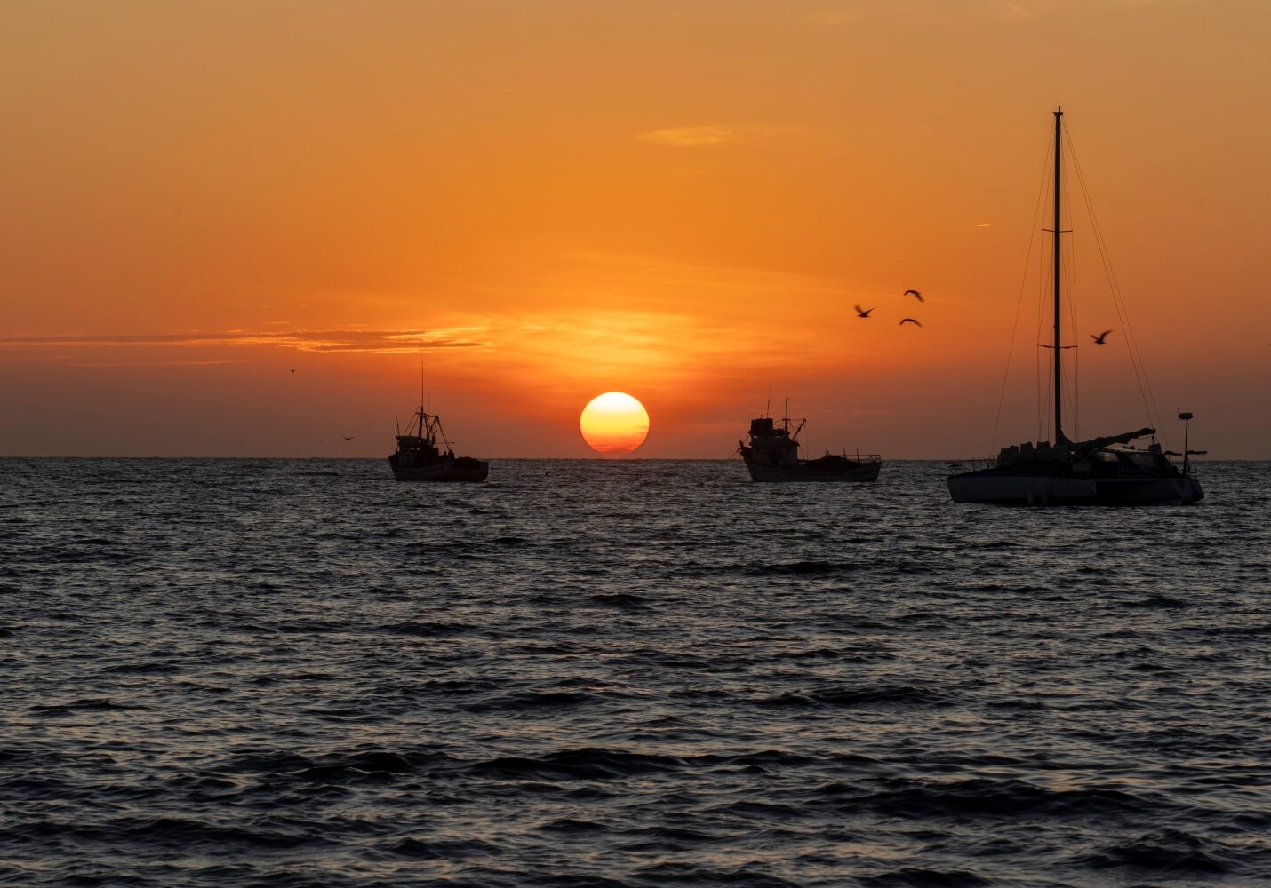 photo voyage pérou coucher de soleil avec des bateaux Sébastien Redon monttevideo Lyon